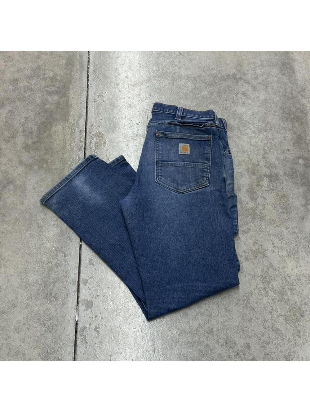 vintage carhartt faded blue relaxed fit jeans size 34 x 32